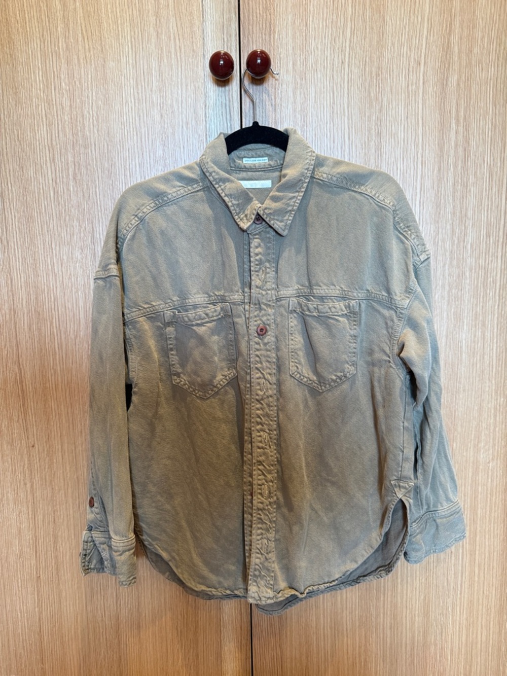 MOTHER Olive Green Collared Button Shirt